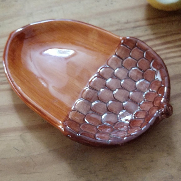 THANKSGIVING VINTAGE Ceramic Pumpkin&HubbardSquash Salt&Pepper Acorn Underplate - Picture 4 of 5